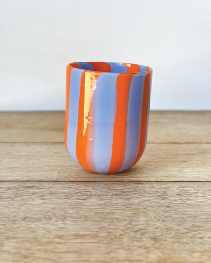 Opaque Murano Cane Glass Tumbler
