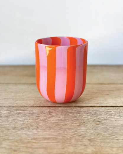 Opaque Murano Cane Glass Tumbler