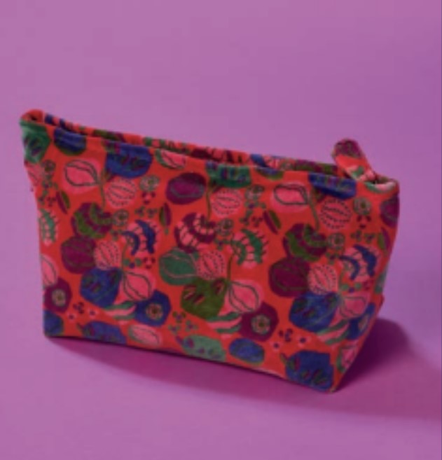 Large Velour Zippered Bag