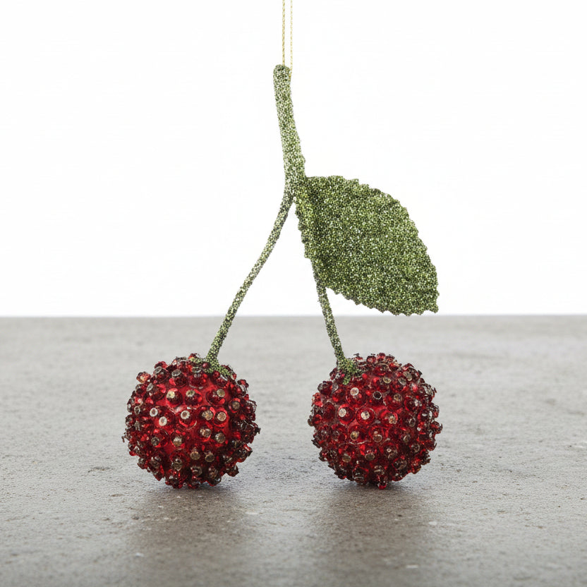 Sequin Cherries Ornament