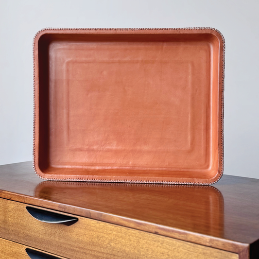 Hand Stitched Leather Rectangular Tray