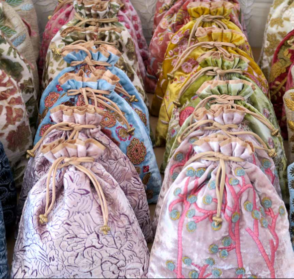 Silk Velvet String Pouch