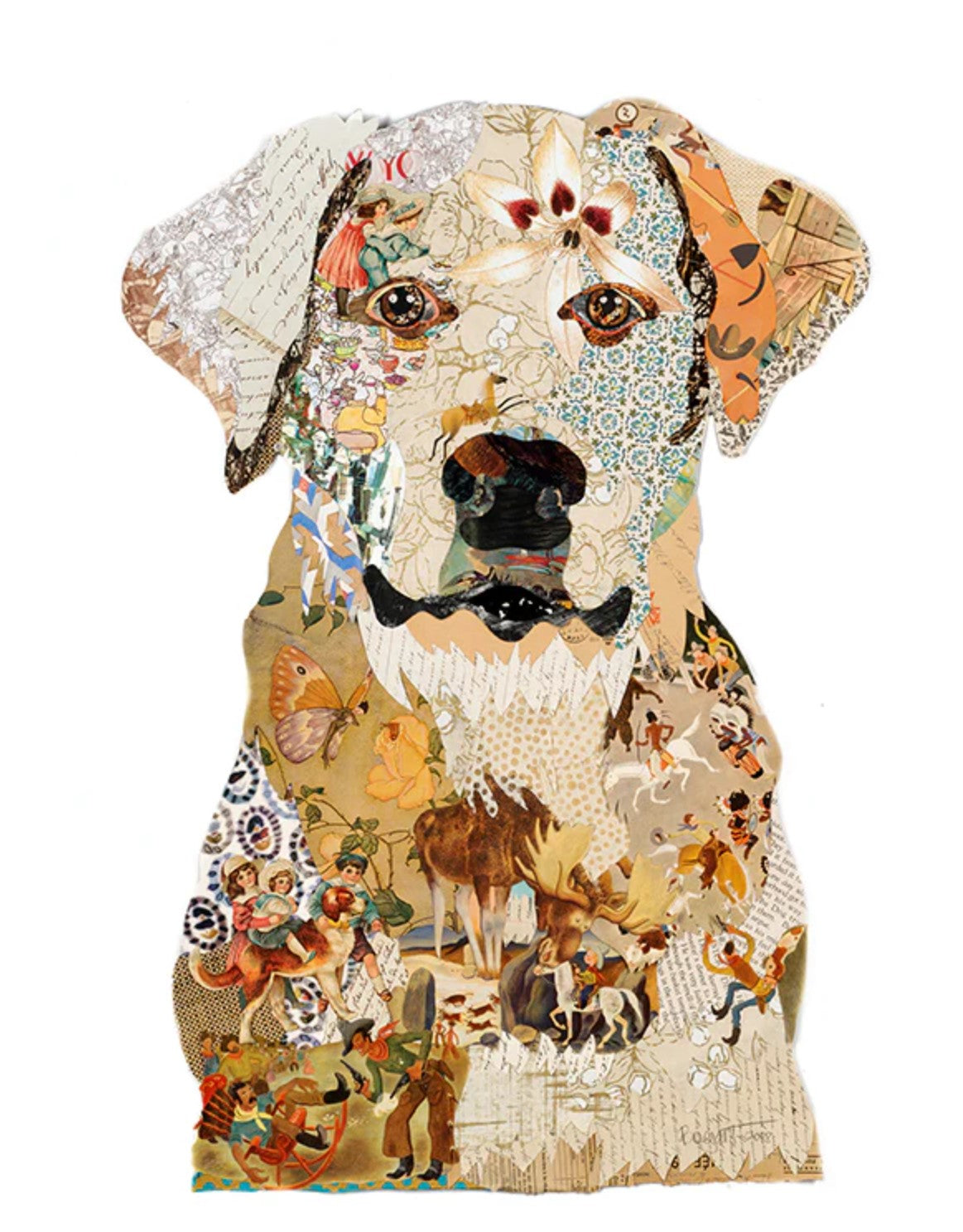 Framed Archival Dog Collage Print by Brenda Bogart