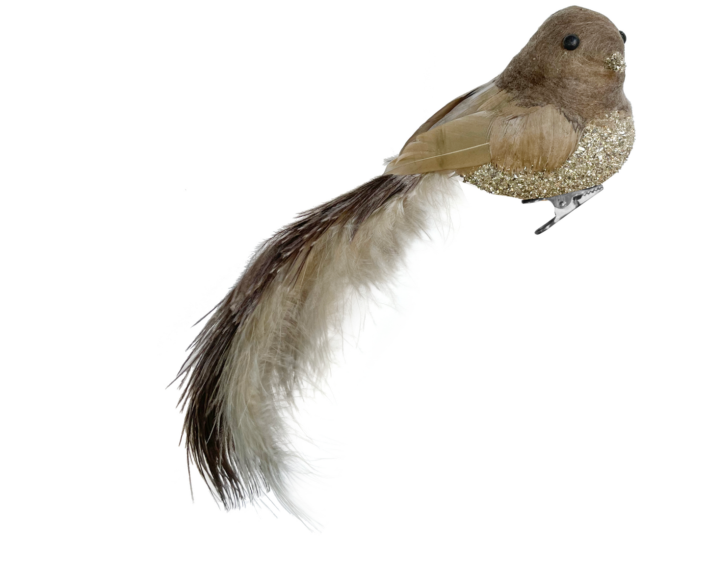 Feather Bird w/ Glitter Body & Ostrich Tail