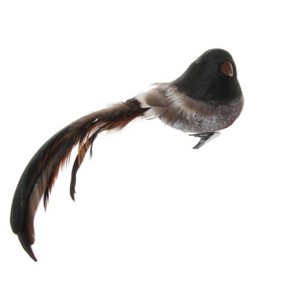 Clip-On Feathered Velvet Bird