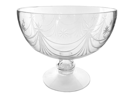 Glass Bowl with Star Engravings