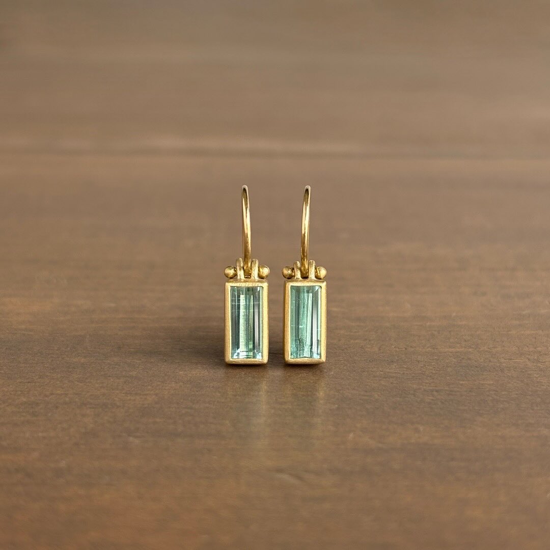 Aquamarine Baguette Earrings
