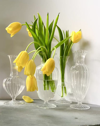 Fluted Glass Vase Set