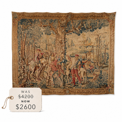 Vintage French Wall Hanging Tapestry Inspired by "Les Chasses de Maximilien"