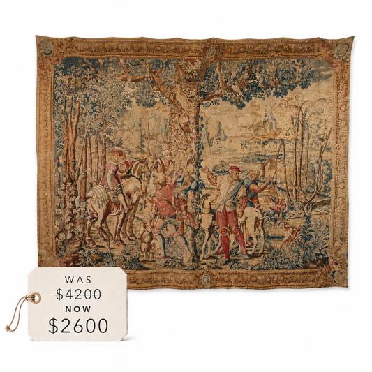 Vintage French Wall Hanging Tapestry Inspired by "Les Chasses de Maximilien"